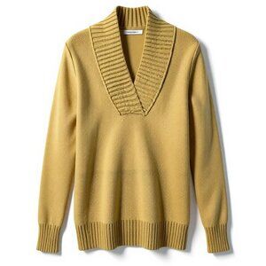 J.Crew Mohair Blend Sweater Deep V Neck Rib Knit Camel Size M